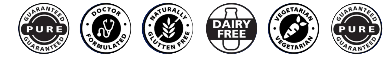 Pure, Doctor Formulated, Gluten Free, Dairy Free, Vegetarian